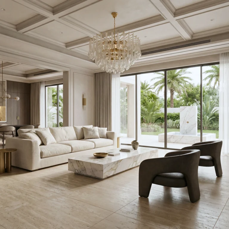 A series of modern interior designs showcasing various styles and layouts in a cohesive visual presentation.